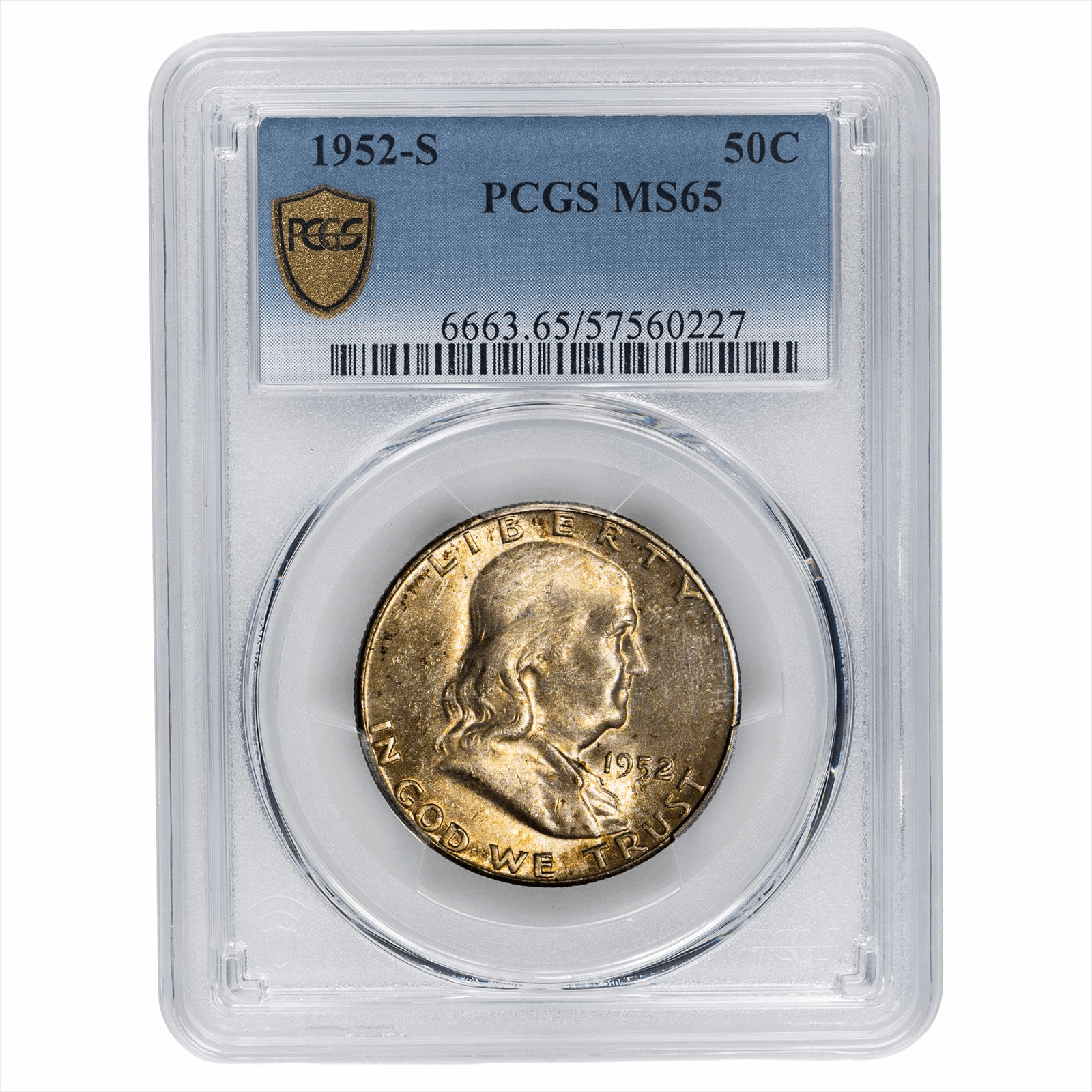 1952-S Franklin Half Dollar 50C PCGS MS 65