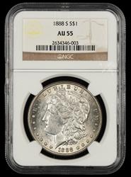 1888 S $1 NGC AU-55