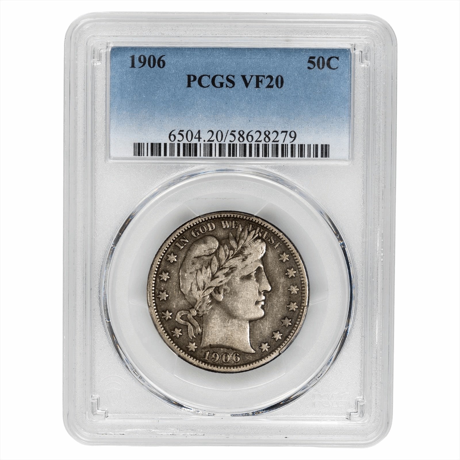 1906 Barber Half Dollar 50C PCGS VF 20