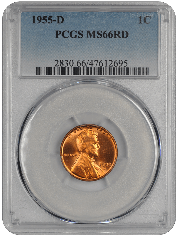 1955-D Lincoln PCGS RD 66