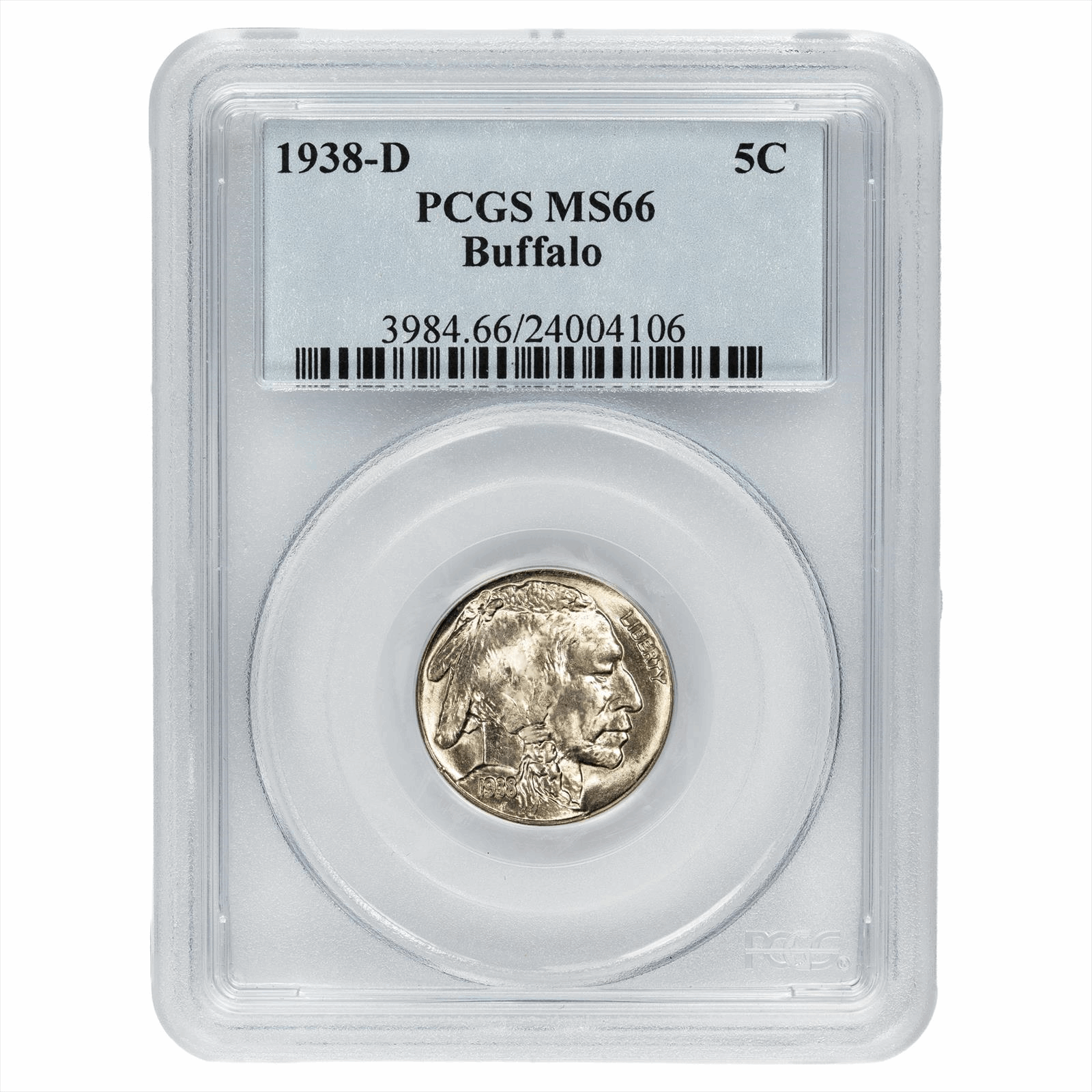 1938-D Buffalo Nickel 5C PCGS MS 66