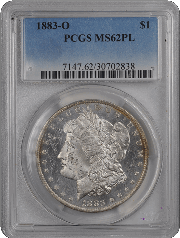1883-O $1 Morgan Dollar PCGS PL #3608-9 MS62
