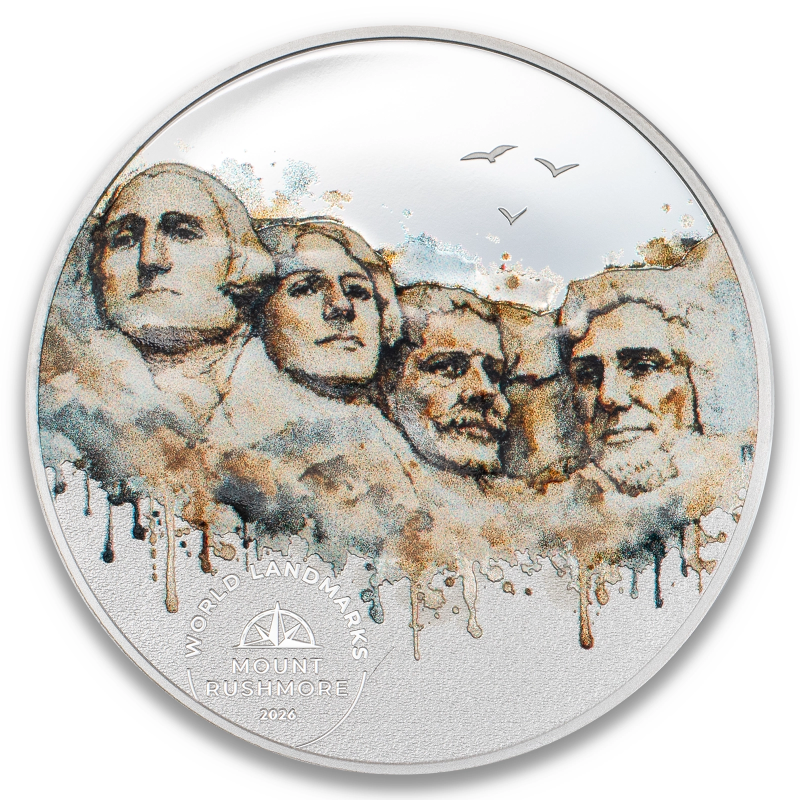 2026 Cook Islands World Landmarks Mount Rushmore 1/2oz Silver Coin 