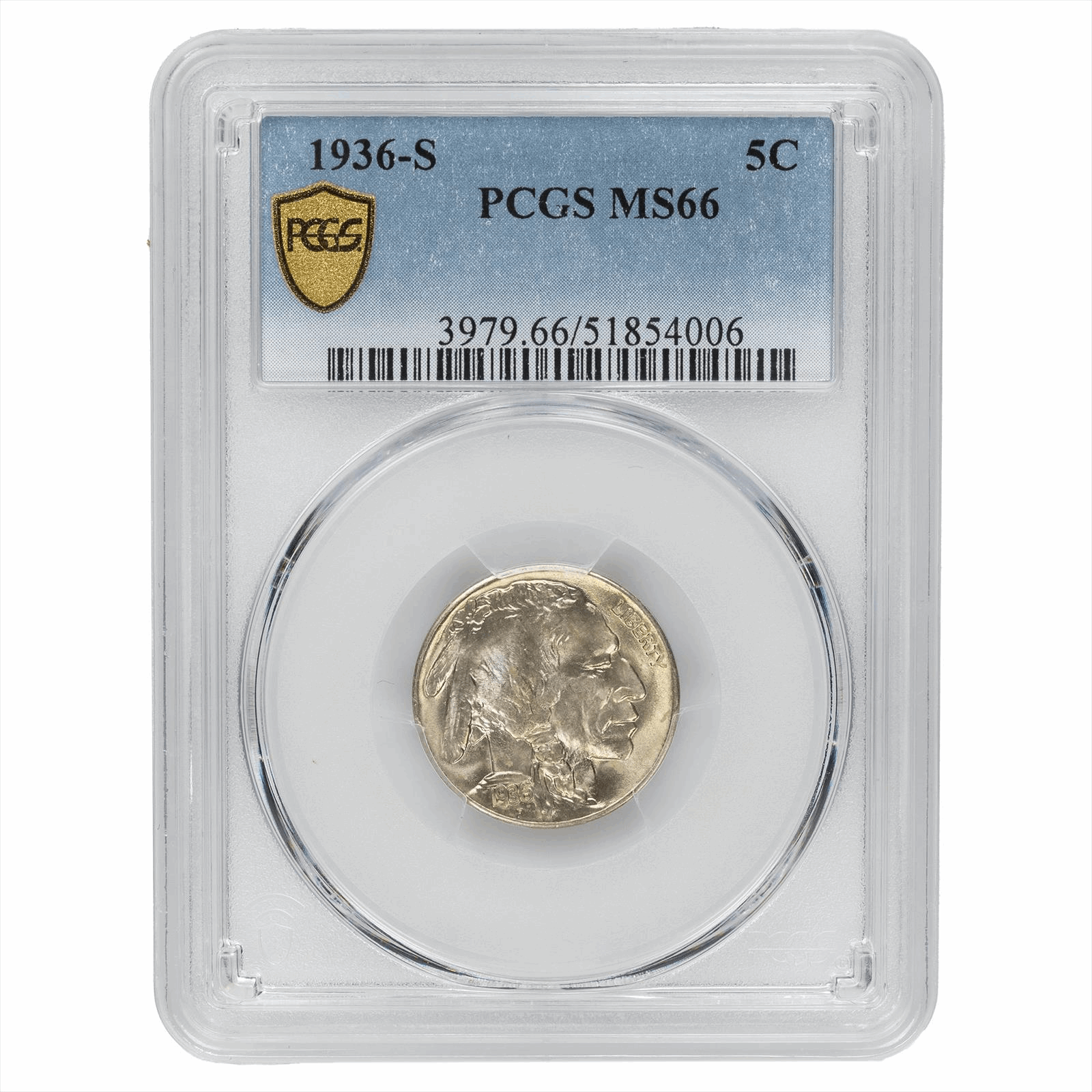 1936-S Buffalo Nickel 5C PCGS MS 66
