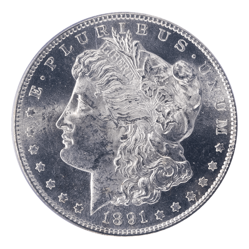 1891-S Morgan Silver Dollar, $1, PCGS MS 62 - Lustrous