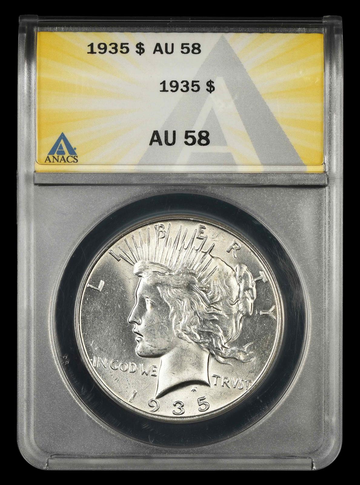1935 $1 ANACS AU 58