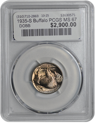 1935-S Buffalo PCGS MS 67