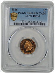 1866 Indian Head PCGS CAM 66