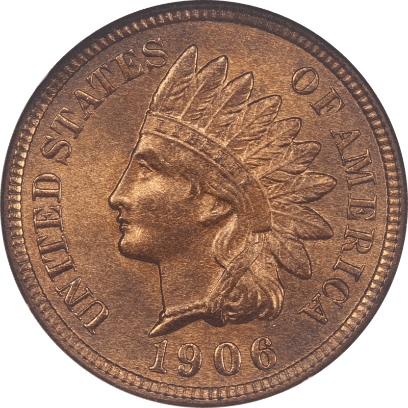 1906 Indian Cent 1c NGC CAC MS 64 RB 