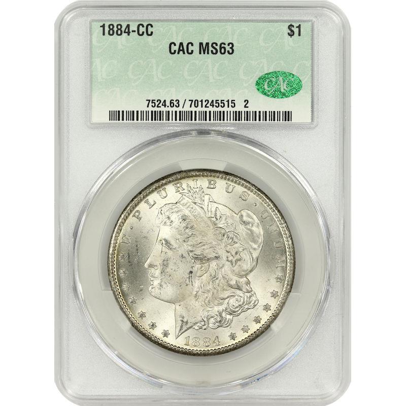 1884-CC Morgan Dollar $1 CAC MS63