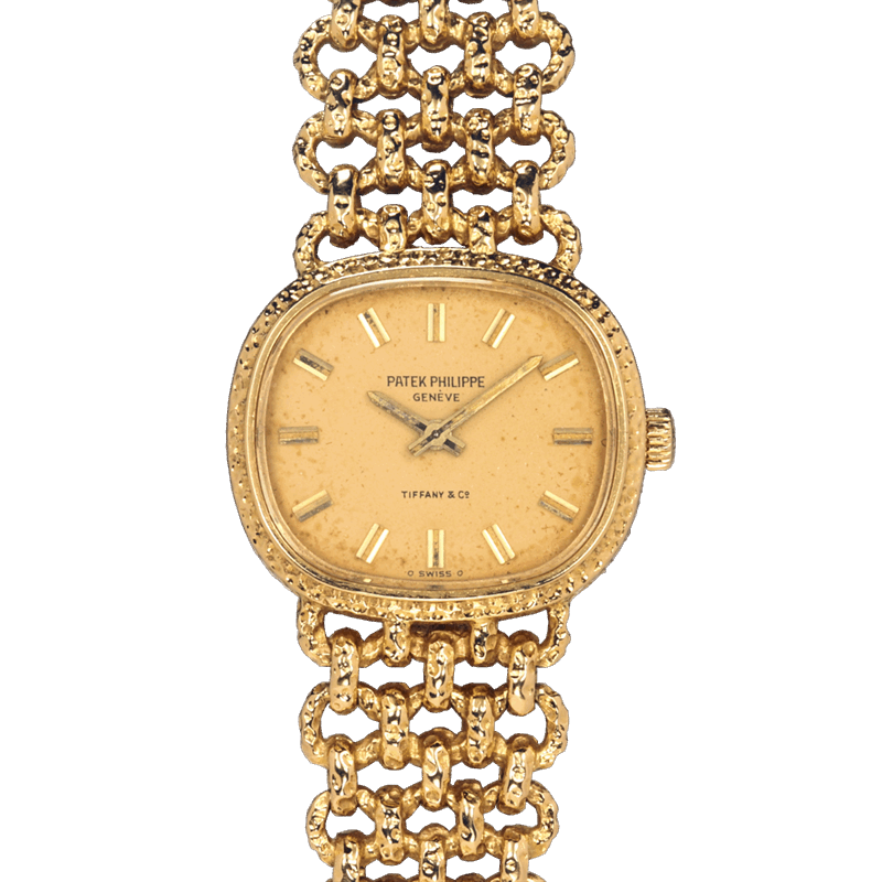Patek Philippe 22mm Dress Watch 4133.1 Tiffany Dial Ellipse 18k YG  Vintage 1978