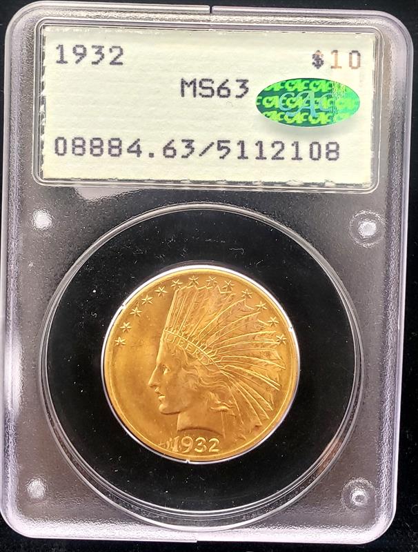 1932 Indian Head PCGS MS 63 CAC OGH RATTLER