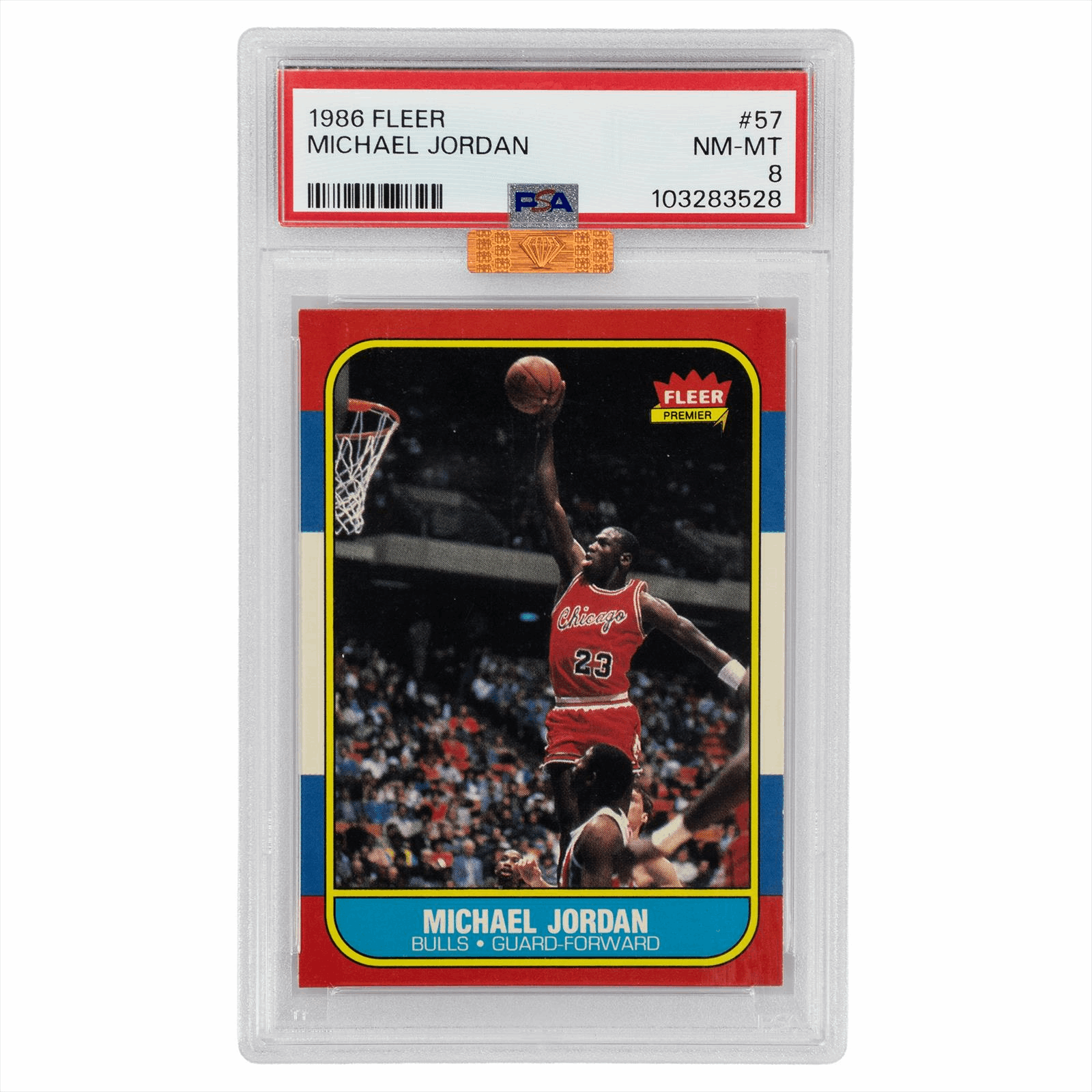 1986 Fleer Michael Jordan #57 Rookie PSA NM-MT 8 MBA Bronze