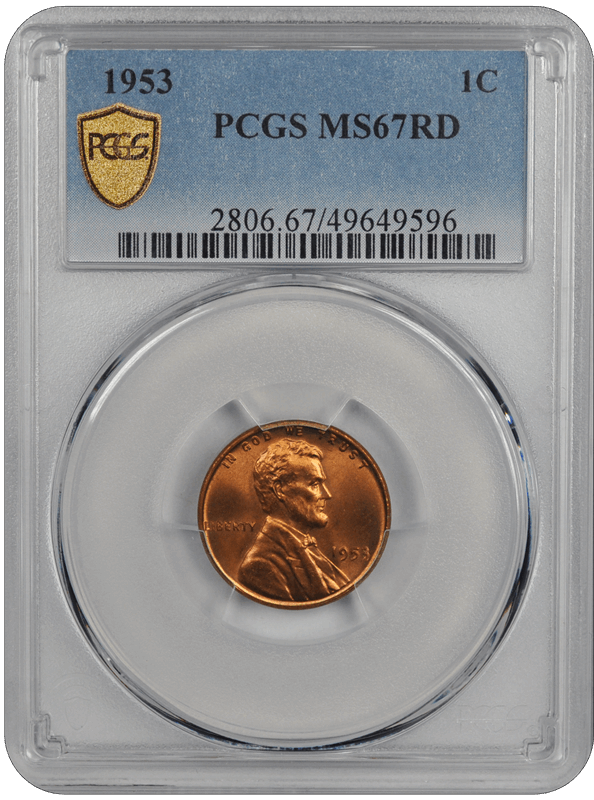 1953 Lincoln PCGS RD 67