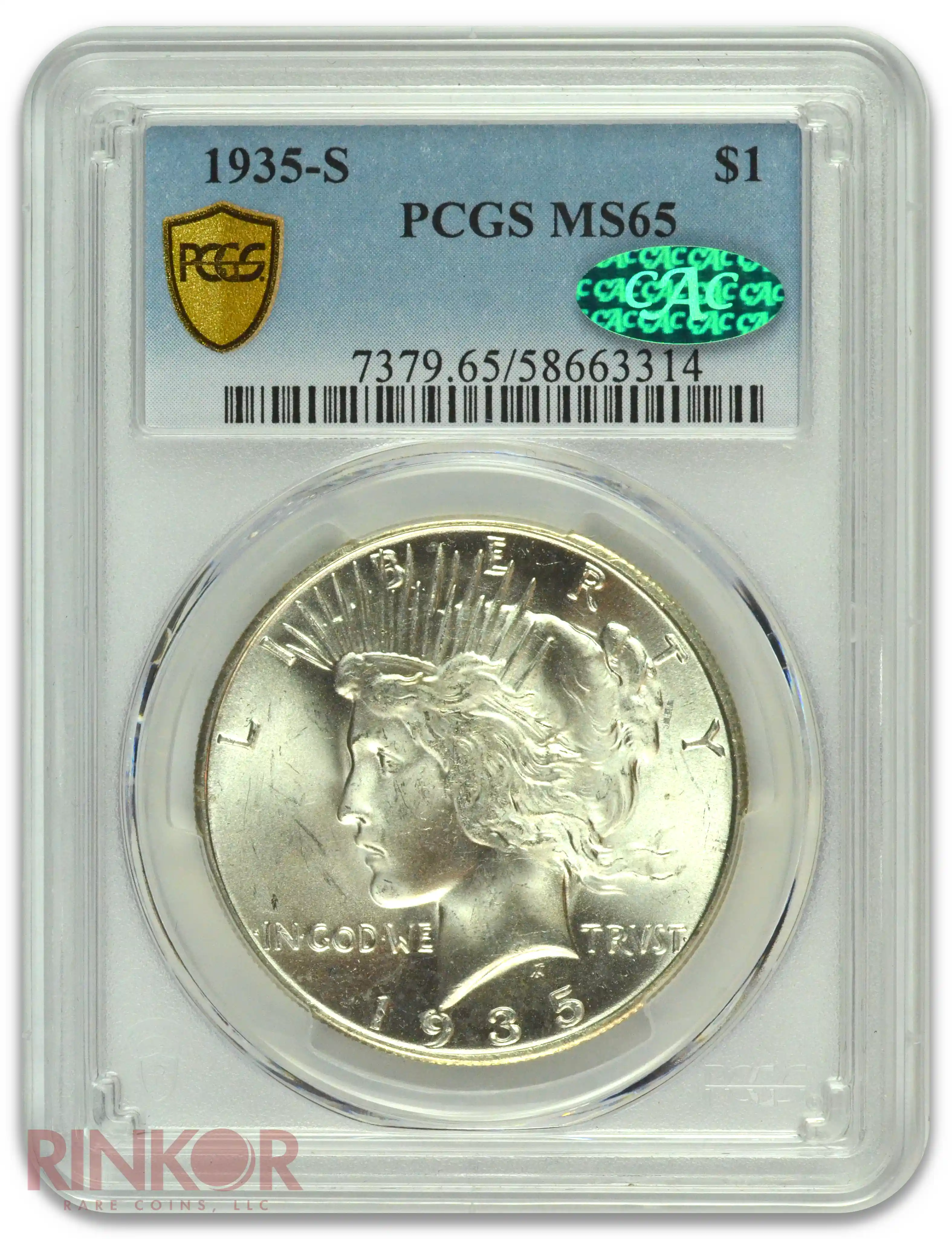 1935-S $1 PCGS MS 65 CAC
