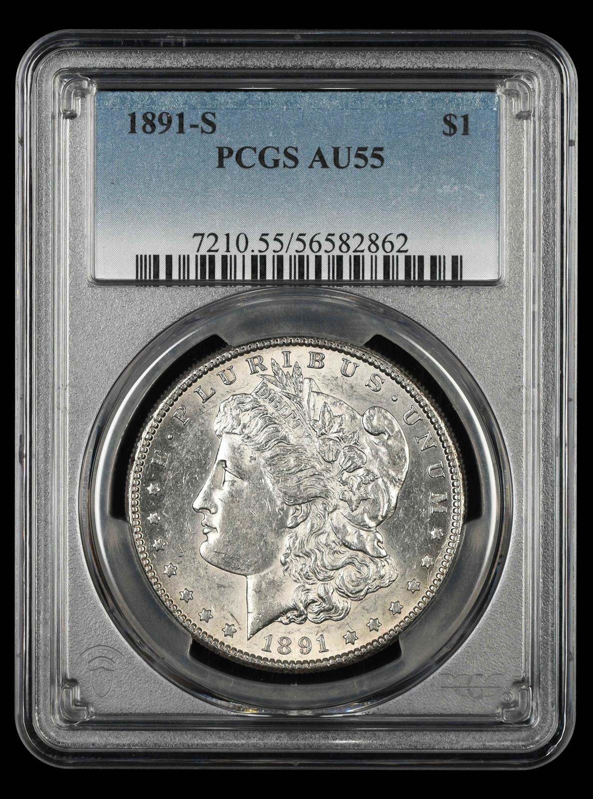 1891 S $1 PCGS AU55