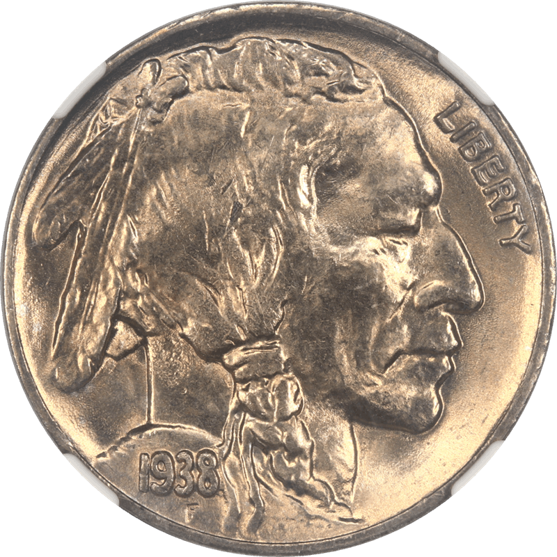 1938-D Buffalo Nickel 5c NGC MS66 - Nice Original Lustrous Coin