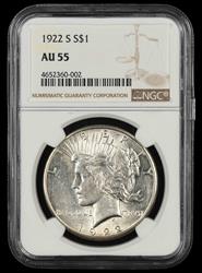1922 S $1 NGC AU55