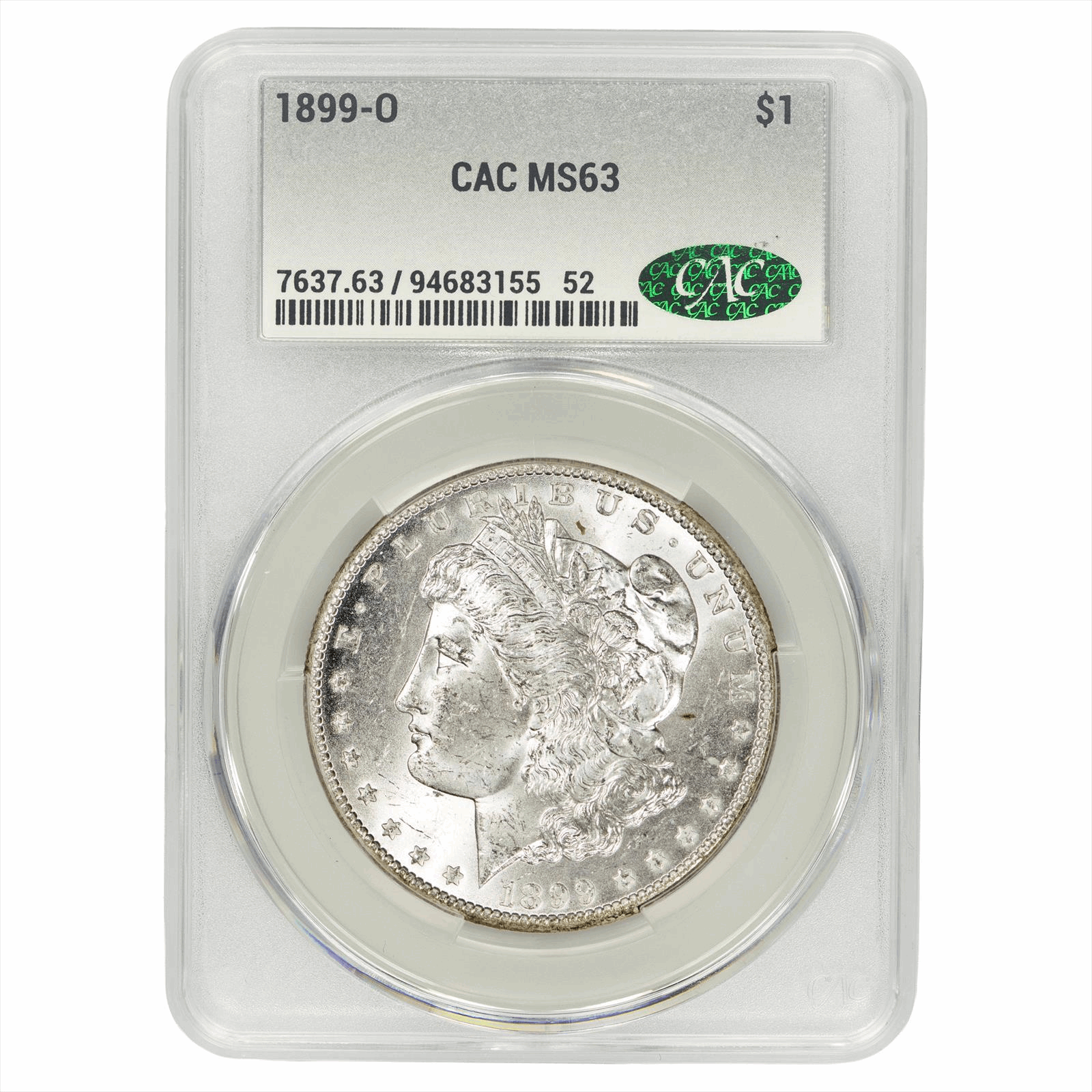1899-O Morgan Silver Dollar $1 CACG MS 63