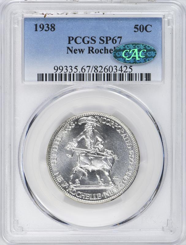 1938 New Rochelle 50C PCGS SP 67 CAC