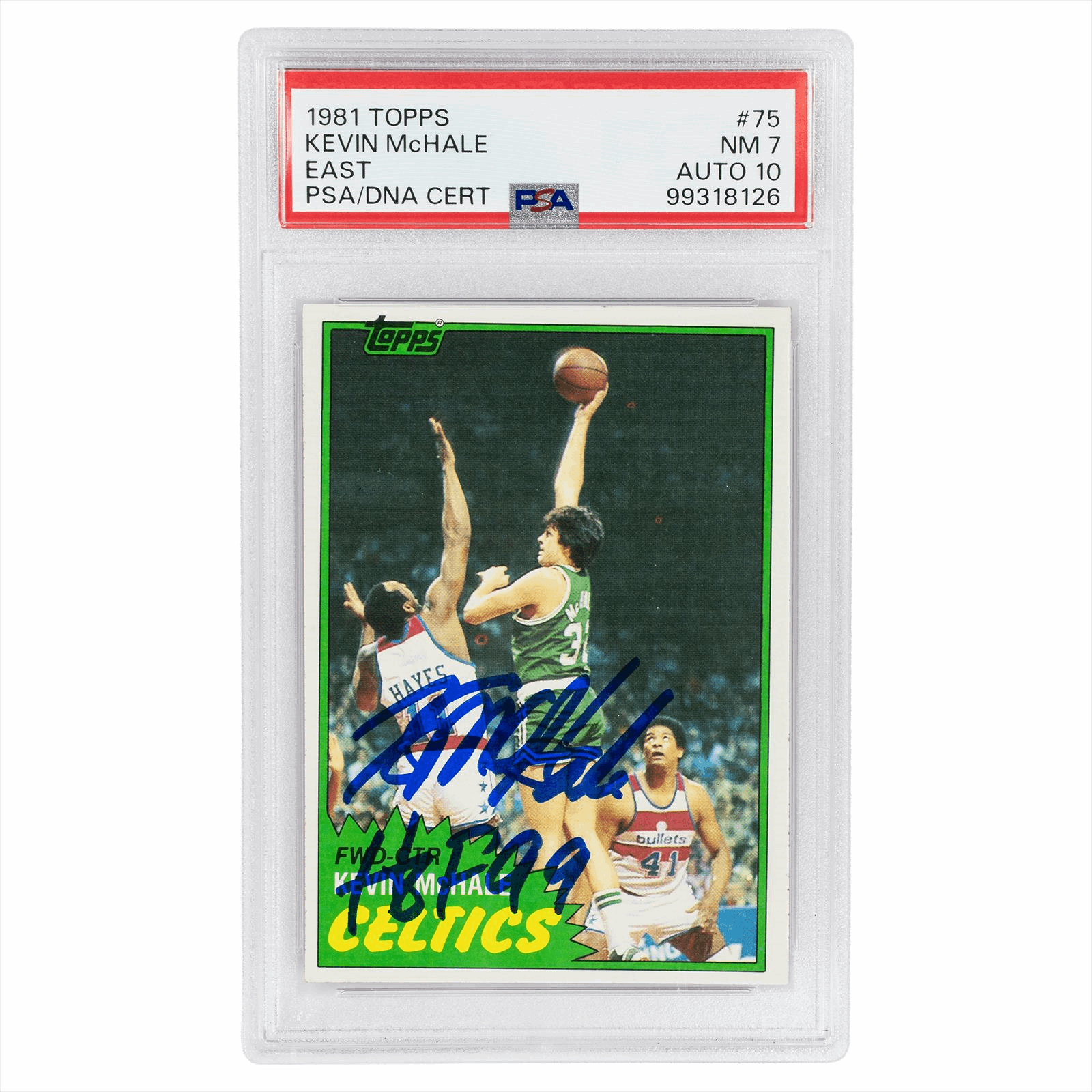 1981 Topps Kevin Mchale East #75 PSA NM 7 AUTO 10 Cert #99318126