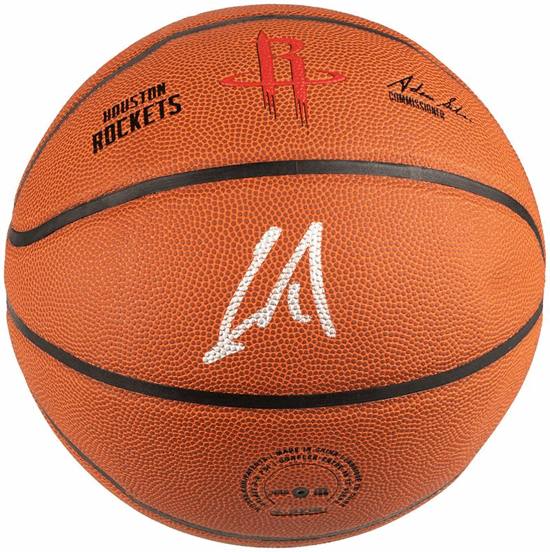 ROCKETS LOGO BASKETBALL WITH YAO MING SIGNATURE 