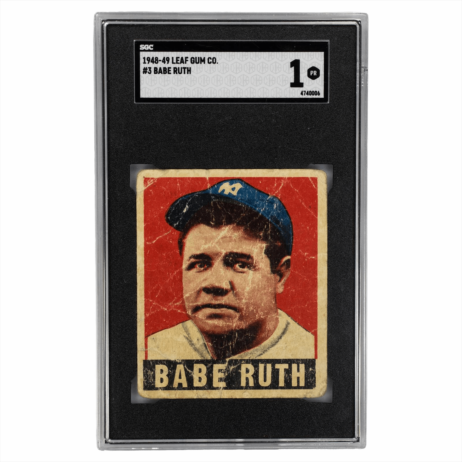 1948-49 Leaf Gum Co. Babe Ruth #3 SGC PR 1