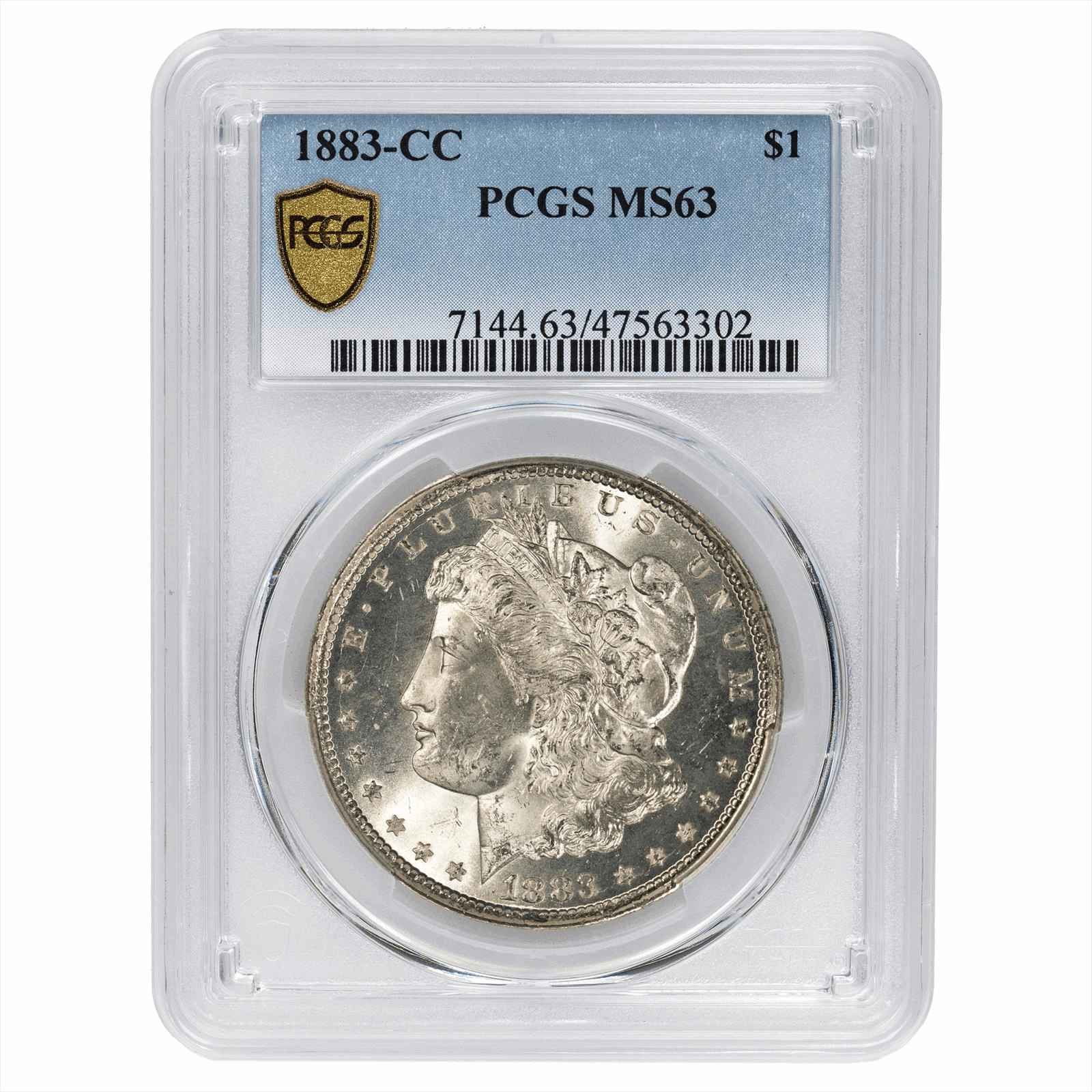 1883-CC Morgan Silver Dollar $1 PCGS MS 63 