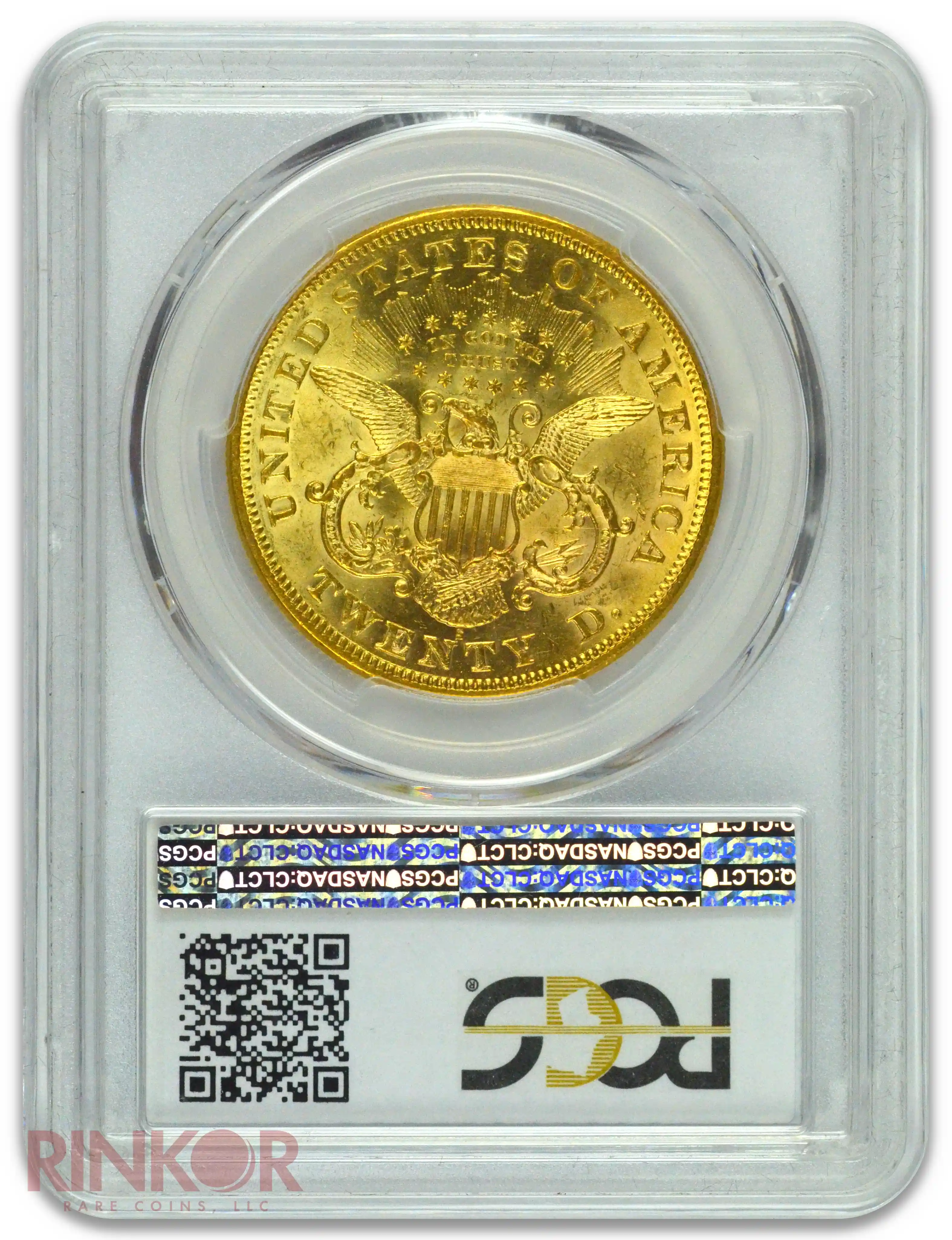 1873-S Open 3 $20 Liberty PCGS AU-58 CAC