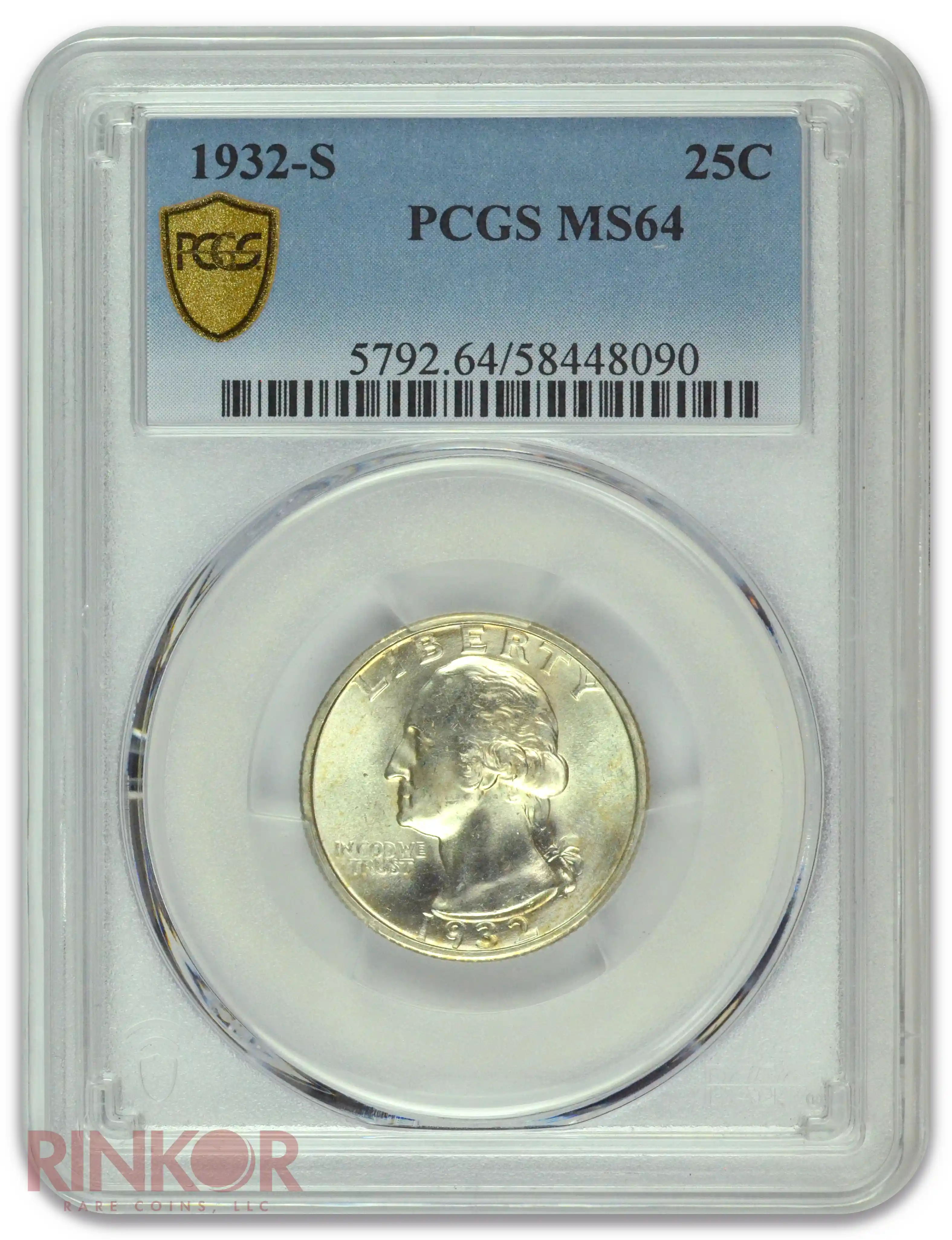 1932-S Washington Quarter PCGS MS 64