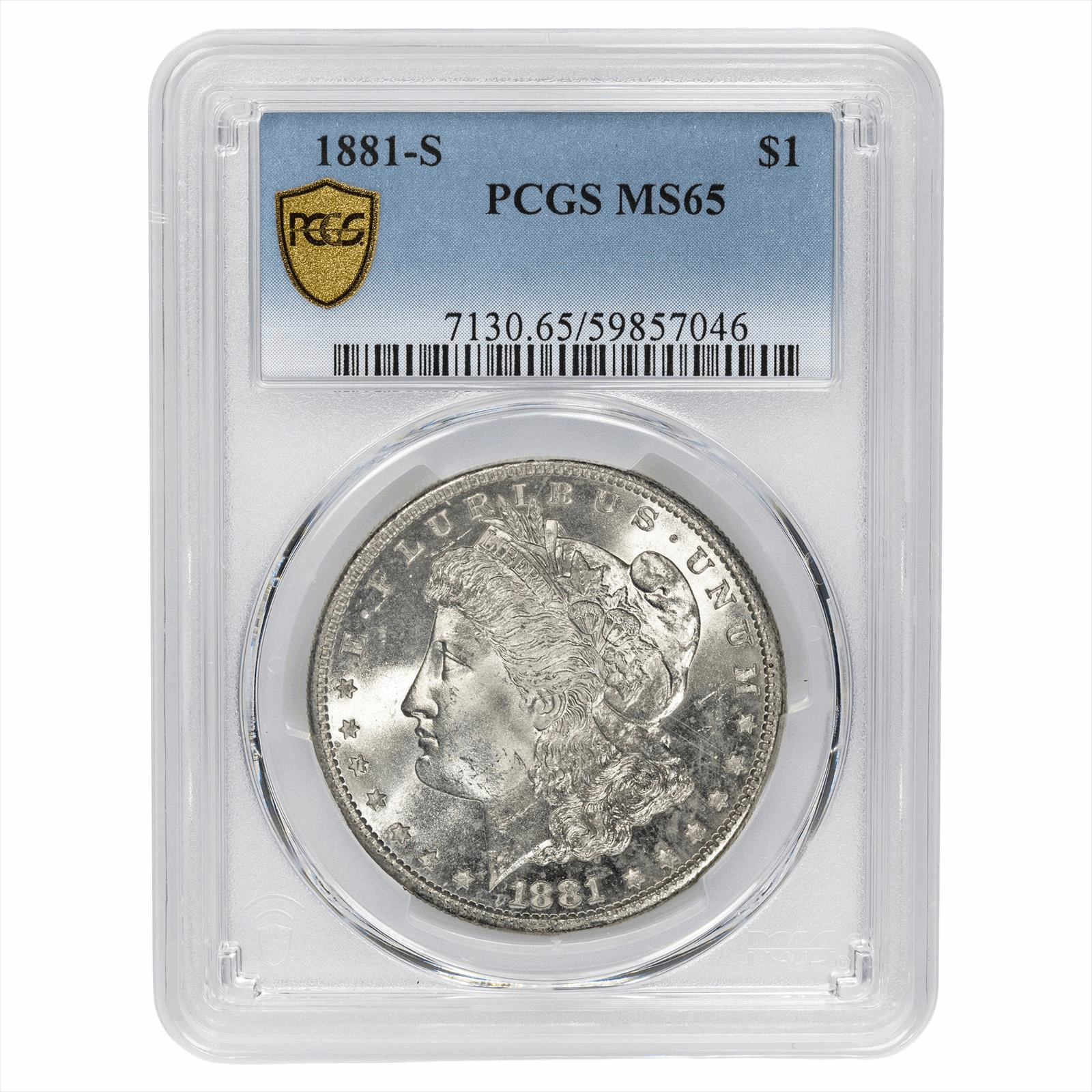 1881-S Morgan Silver Dollar $1 PCGS MS 65