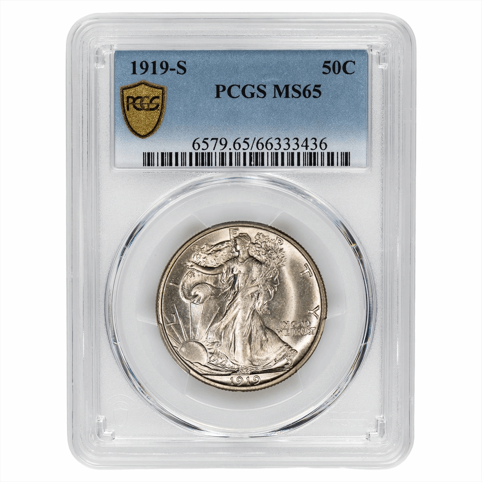 1919-S Walking Liberty Half Dollar 50C PCGS MS 65