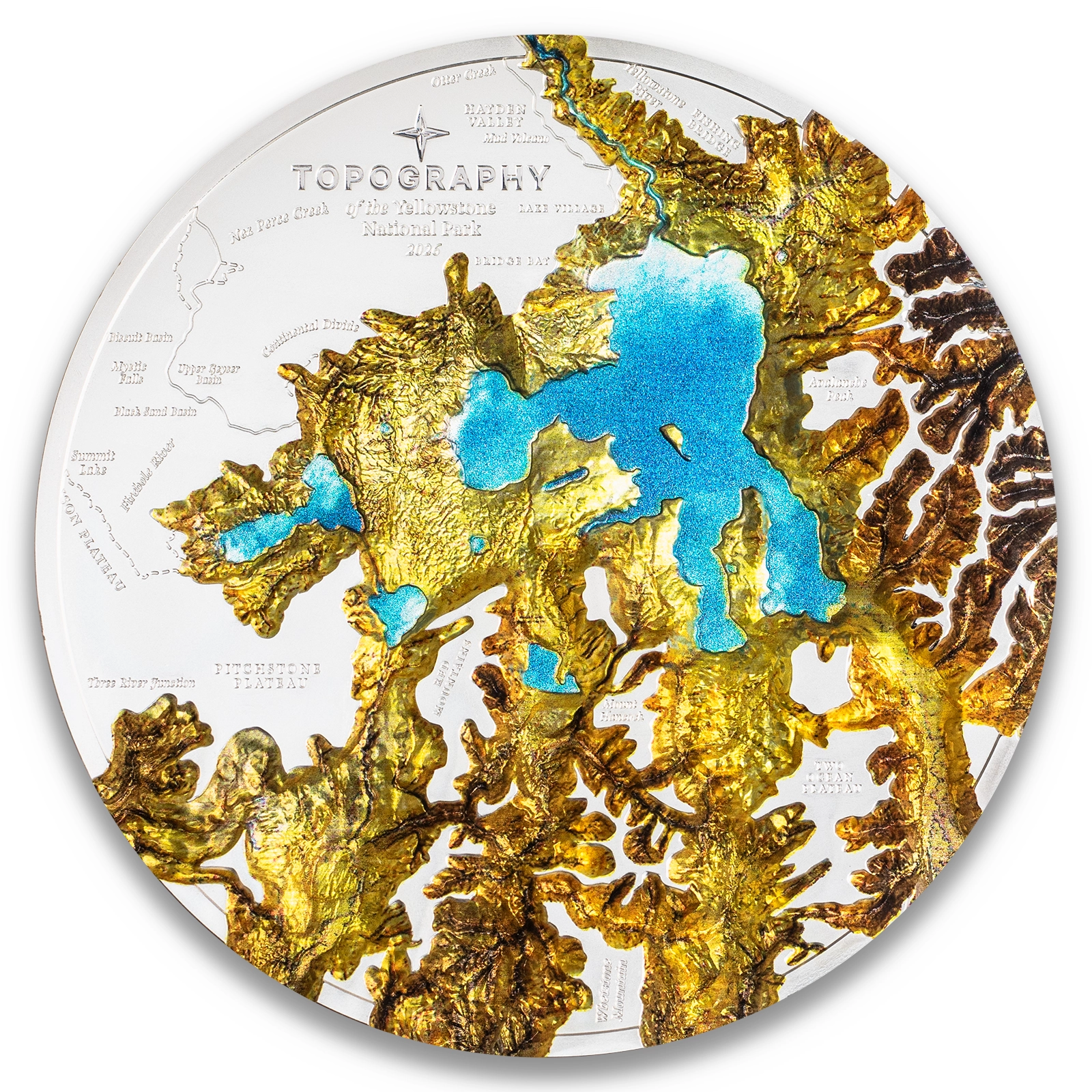 2026 Cook Islands Topography - Yellowstone 1 Kilo Silver Coin Ultra High Relief