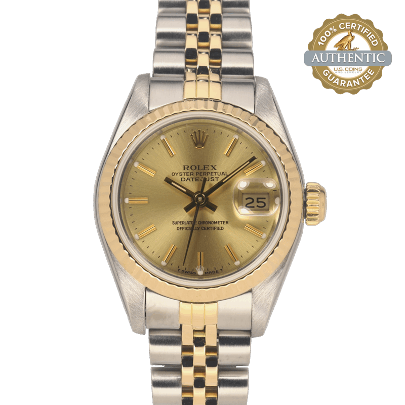 Rolex 26mm Datejust 691733 TT SS & 18K YG Champagne Dial Jubilee Watch and Papers (1988)