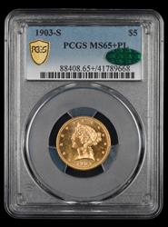 1903 S $5 Gold PCGS  MS65+ PL