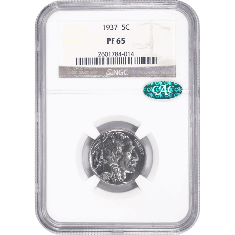 1937 Buffalo Nickel Mirror Proof NGC PF 65 CAC - Lovely Coin