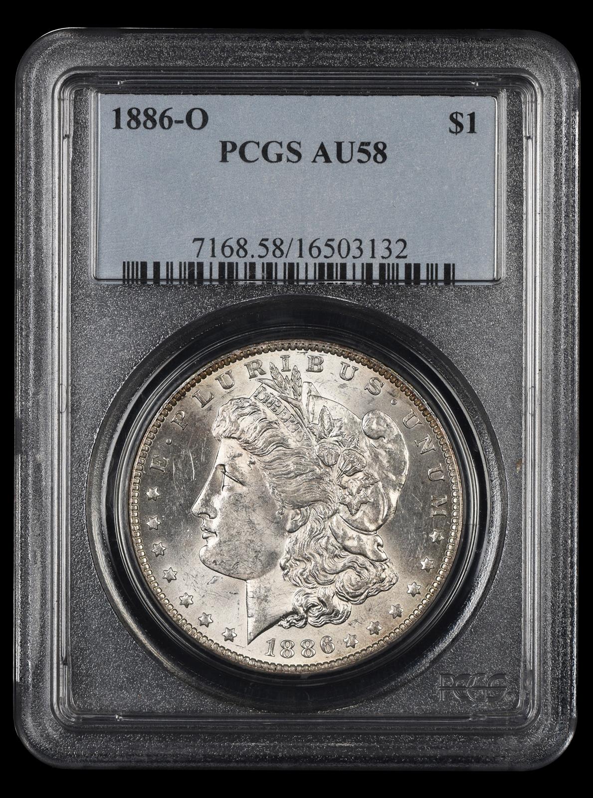 1886-O $1 PCGS AU-58