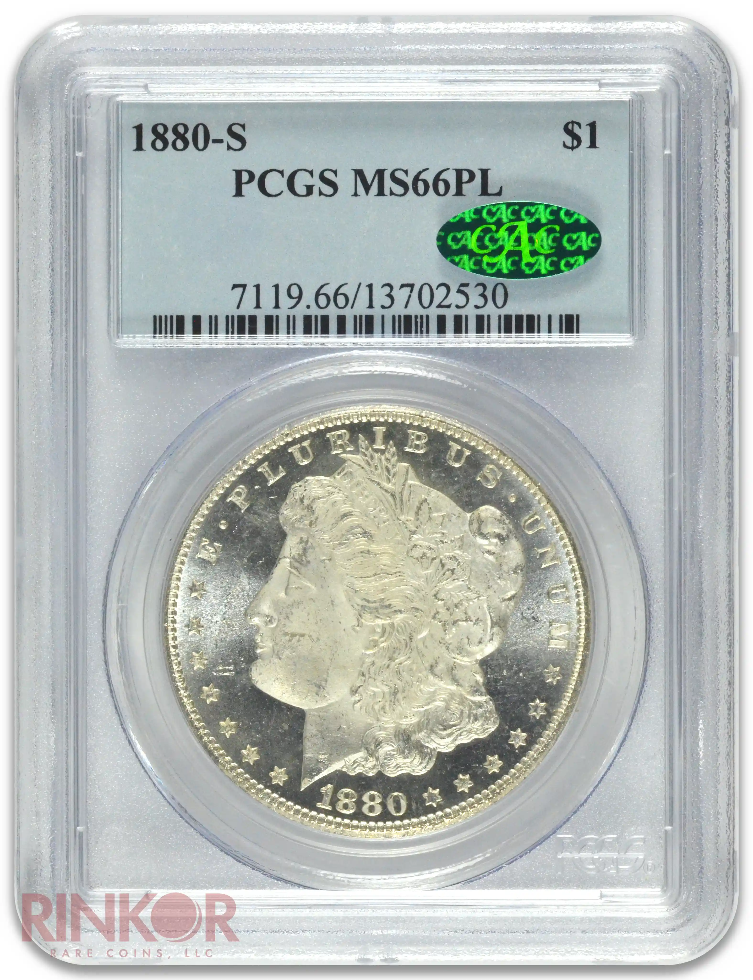 1880-S $1 PCGS MS 66 PL CAC