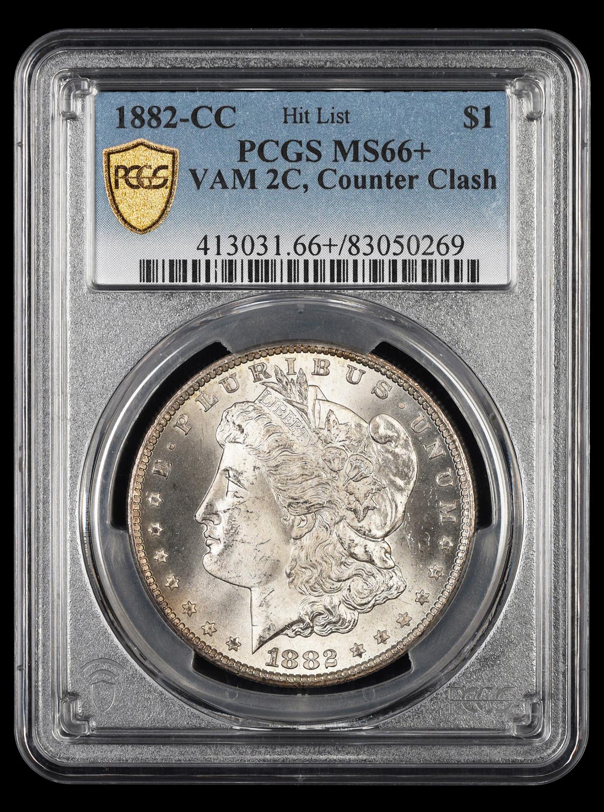 1882-CC $1 VAM 2C Counter Clash Hit List PCGS MS 66+