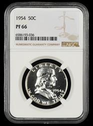 1954 Franklin Half Dollar NGC PF66 PF66