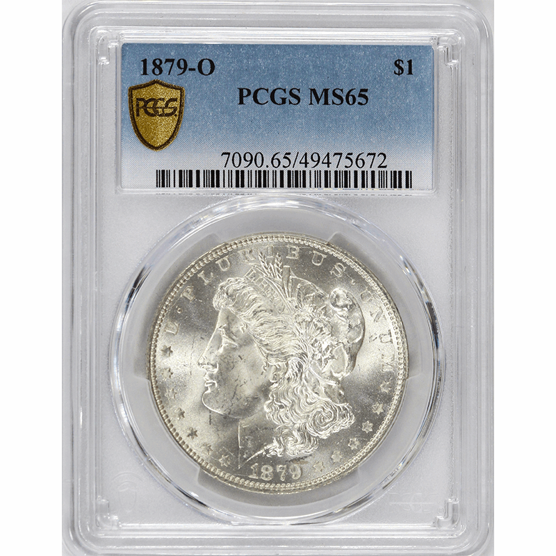 1879-O $1 Morgan Silver Dollar - PCGS MS65 - Blast White, Great Strike