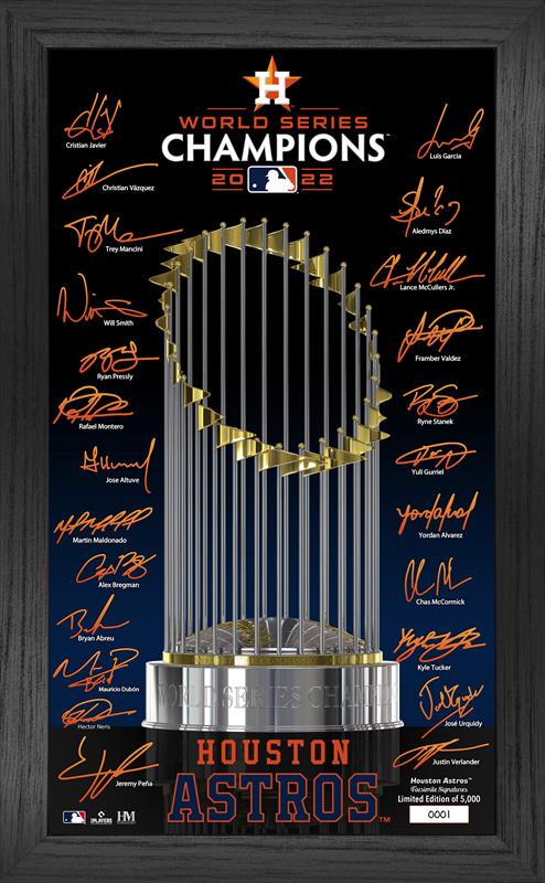 Houston Astros 2022 World Series Champions Signature Trophy Frame 