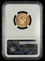 1880 S $5 Gold Obverse Struck Thru Bill Fivaz Signature Label NGC MS 61 PL