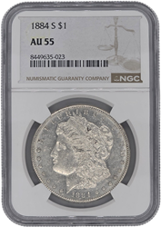 1884-S $1 NGC AU55
