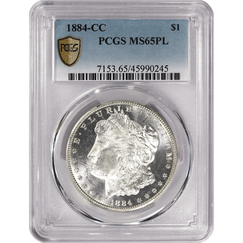 1884-CC $1 Morgan Silver Dollar - PCGS MS65PL - Prooflike - WHITE