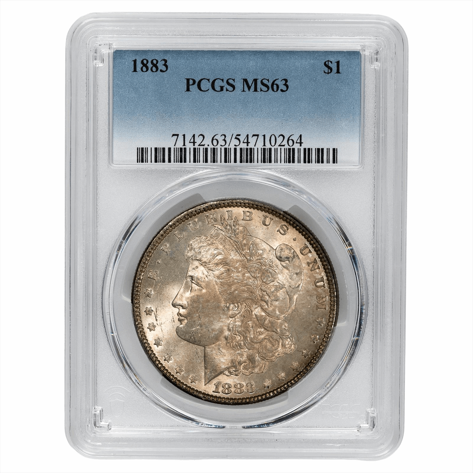 1883 Morgan Silver Dollar $1 PCGS MS 63