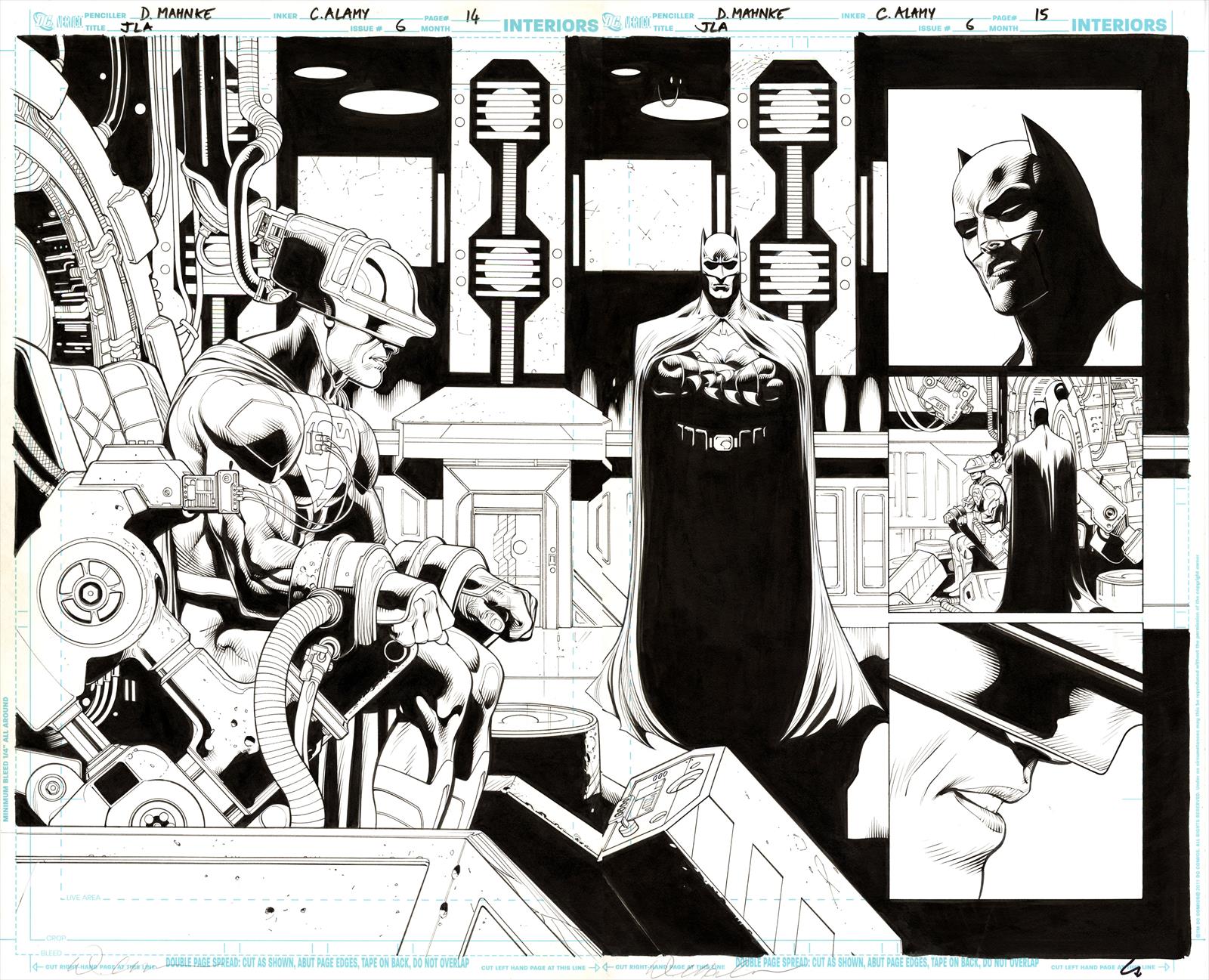 Justice League of America #6 Page 10 & 11 Artist:  Doug Mahnke (Penciller) ,  Christian Alamy (Inker) Media Type: Pen and Ink Art Type: Interior Page 