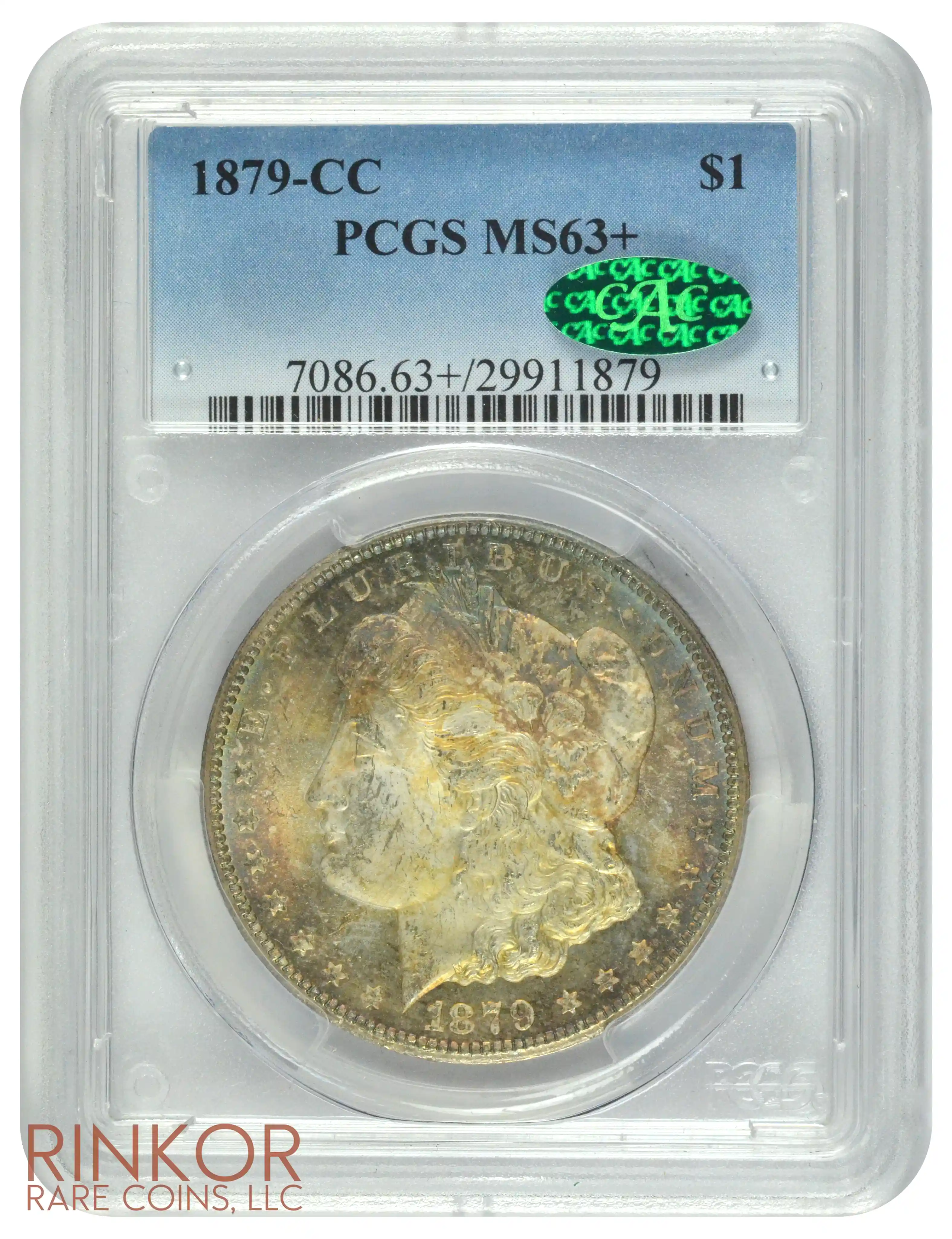 1879-CC $1 PCGS MS 63+ CAC