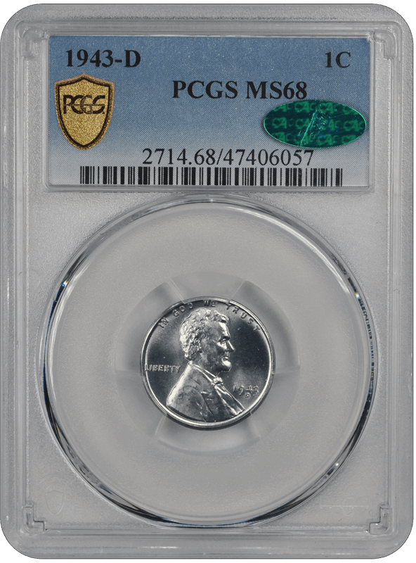 1943-D Lincoln PCGS CAC MS 68