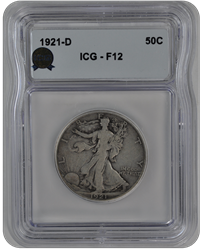 1921-D Walking Liberty ICG  F12